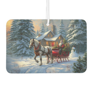 Weihnachten Ein Pferd Sleigh Santa Autolufterfrischer