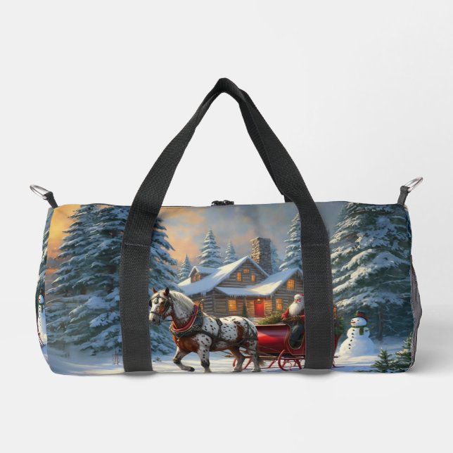 Weihnachten Ein Pferd Sleigh Santa Duffle Bag (Vorderseite)