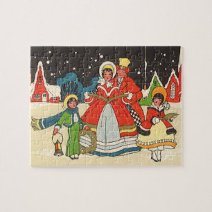 Weihnachten, eine Familie singende Musik Carols