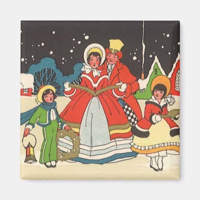 Weihnachten, eine Familie singende Musik Carols Magnet (Vorne)