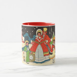 Weihnachten, eine Familie singende Musik Carols Tasse