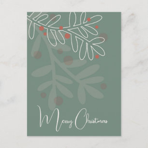 Weihnachten einfache abstrakte florale Mistel Postkarte