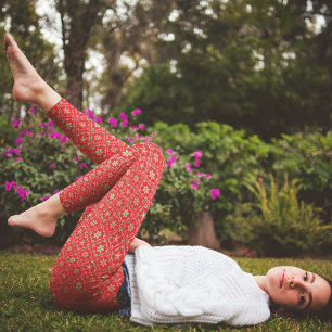 Weihnachten Einfache Red Snowflake Winter Niedlich Leggings