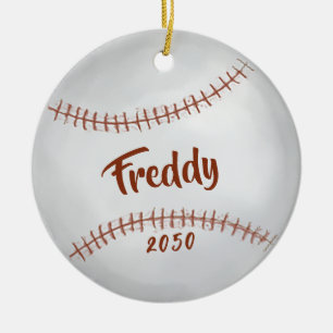 Weihnachten Einfaches Ferienfoto Baseball Sport Keramik Ornament