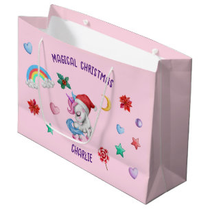 Weihnachten Einhorn Geschenk Wrapping Magischer Fe Große Geschenktüte