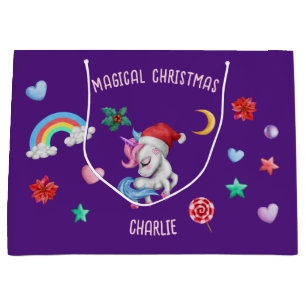 Weihnachten Einhorn Geschenk Wrapping Magischer Fe Große Geschenktüte