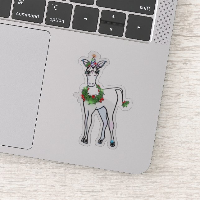 Weihnachten Einhorn, glauben Sie nur Aufkleber (Detail)