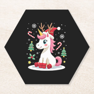 Weihnachten Einhorn Niedlich Magische Weihnachtsmä Untersetzer
