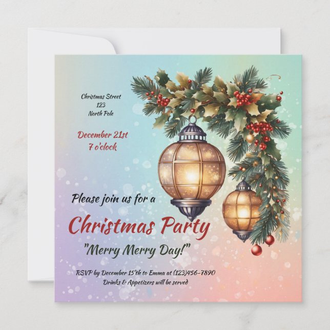 Weihnachten einladen einladung (Vorderseite)