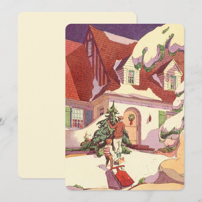 Weihnachten, Einladung zu einem Familienhaus im Sc (Vorne/Hinten)