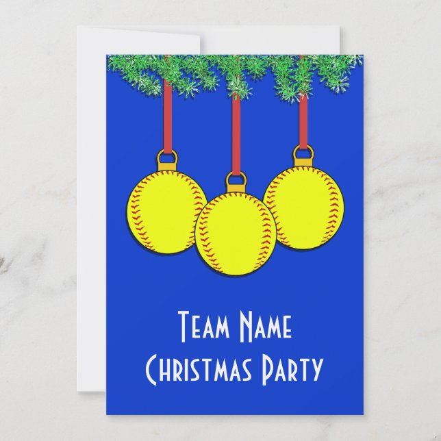 Weihnachten Einladungen für Fastpech Softball (Vorderseite)