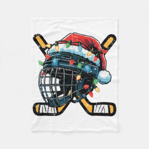 Weihnachten Eishockeyhelm Santa Xmas Männer Jungen Fleecedecke