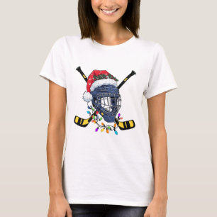 Weihnachten Eishockeyhelm Santa Xmas T-Shirt
