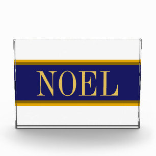 WEIHNACHTEN Elegant Navy Blauer Weihnachtsstreifen Fotoblock