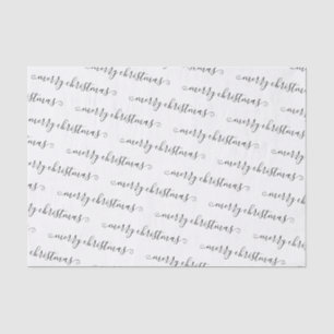 Weihnachten Elegant Schwarz-weiß handgeschrieben Seidenpapier