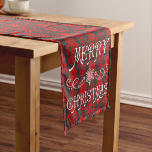 Weihnachten Elegant, Viktorianisch Damask Kurzer Tischläufer