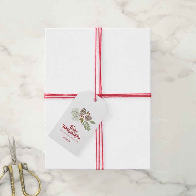 Weihnachten, elegant, Winter. Geschenkanhänger (Mit Garn)