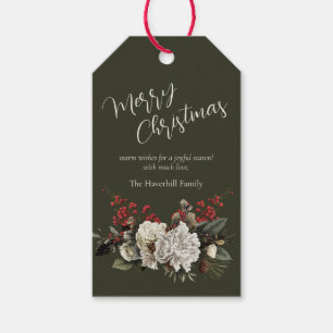 Weihnachten Elegante Blumenfamilie Name Geschenkanhänger
