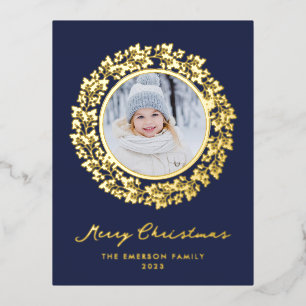 Weihnachten Elegante Goldfolie Postkarte