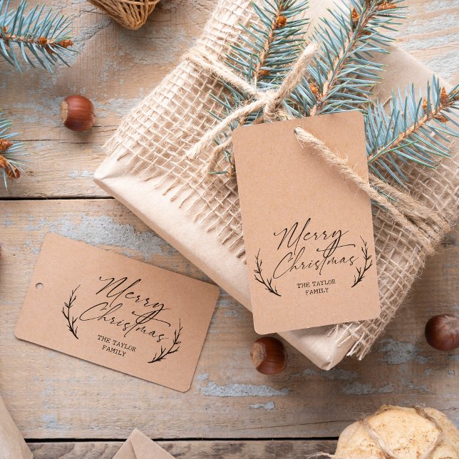 Weihnachten Elegante Minimal Holzart Briefmarke Gummistempel (Von Creator hochgeladen)