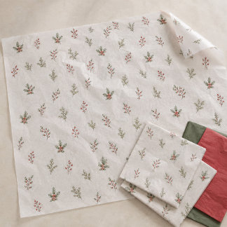 Weihnachten Elegante Rote Stechpalmen-Beeren Seidenpapier