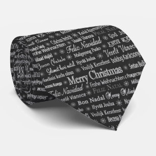 Weihnachten Elegante Silver Black Holidays Krawatte