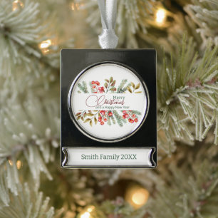 Weihnachten Elegante Wasserfarbe Banner-Ornament Silber