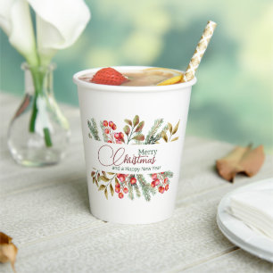 Weihnachten Elegante Wasserfarbe Pappbecher