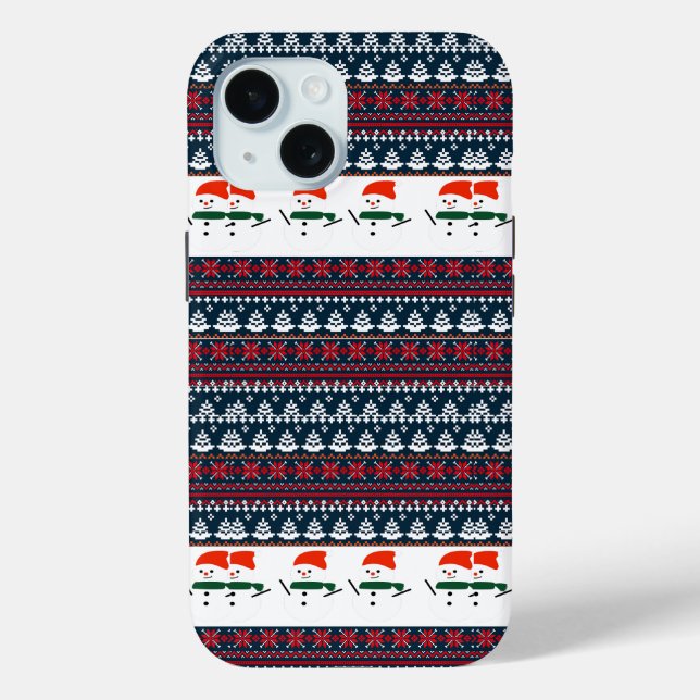 Weihnachten Eleganter Strick Muster Case-Mate iPhone Hülle (Rückseite)
