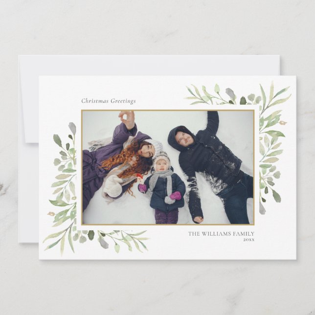 Weihnachten Elegantes Foto im Grünen (Vorderseite)