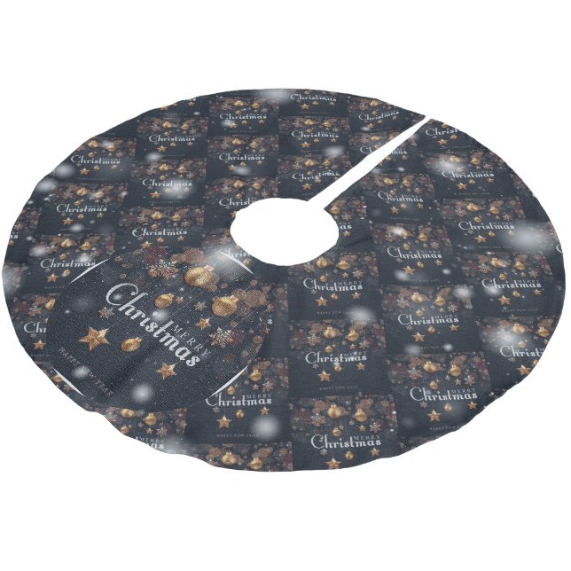 Weihnachten Elegantes Geschenk Polyester Weihnachtsbaumdecke (Schrägansicht)