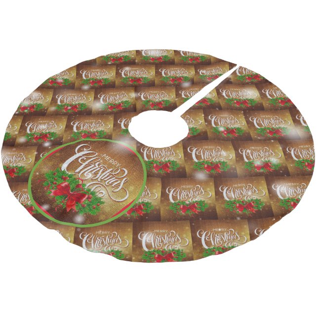 Weihnachten Elegantes Geschenk Polyester Weihnachtsbaumdecke (Schrägansicht)