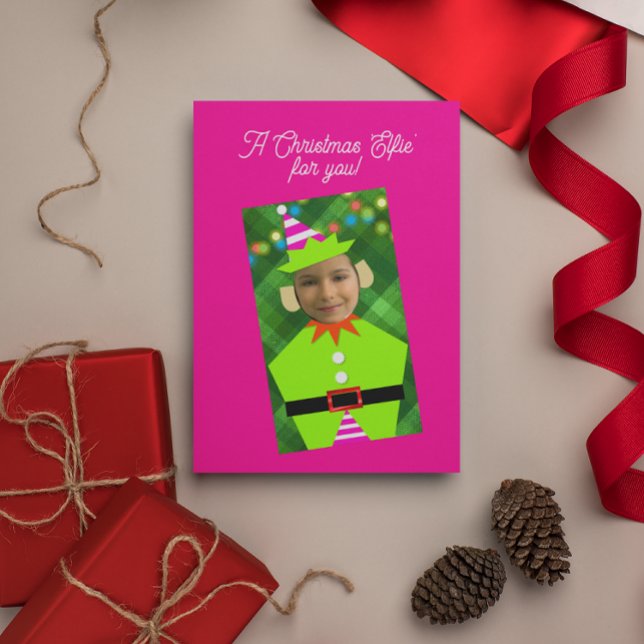 Weihnachten Elfie Pink Personalisiertes Foto Weihn (Von Creator hochgeladen)