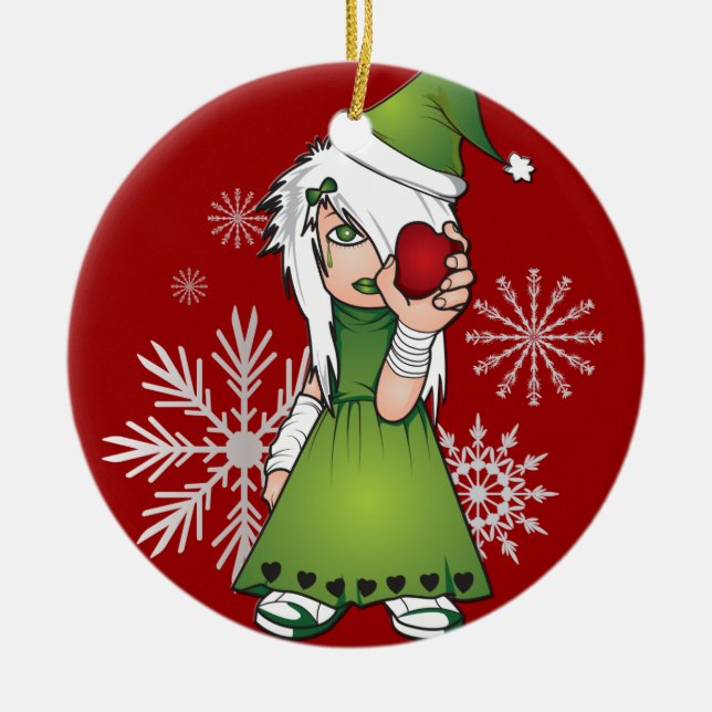 Weihnachten Emo Girl Ornament (Vorne)