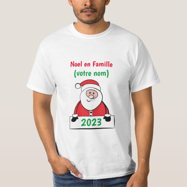Weihnachten en Famille (votre nom) T-Shirt (Vorderseite)