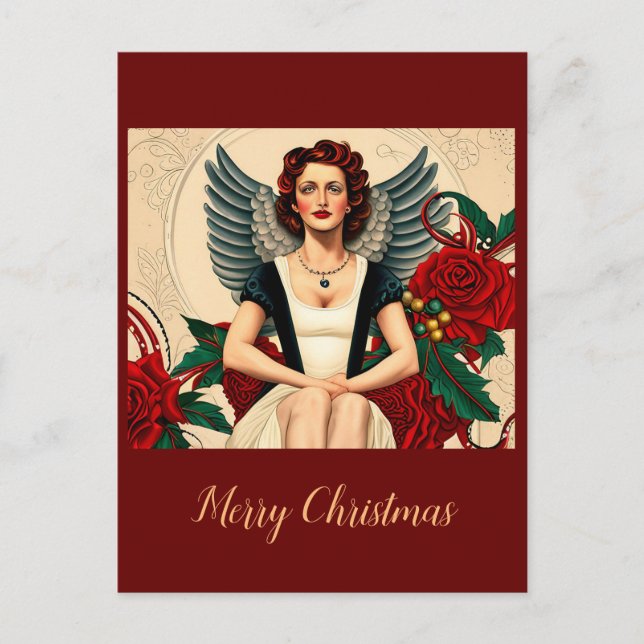 Weihnachten-Engel der 40er Jahre Postkarte (Vorderseite)