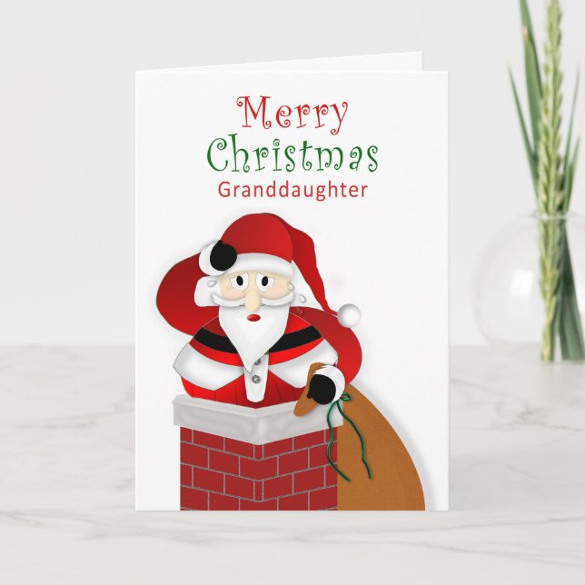Weihnachten, Enkelin, Fett Santa Bura Karte (Vorderseite)