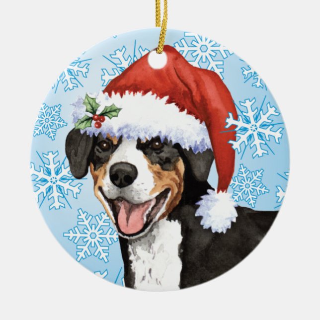 Weihnachten Entlebucher Keramikornament (Vorne)
