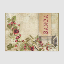 Weihnachten Ephemera Rose Vogelkäfig Seidenpapier