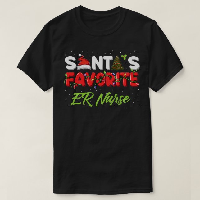 Weihnachten ER Nurse gibt dem Weihnachtsmann seine T-Shirt (Design vorne)