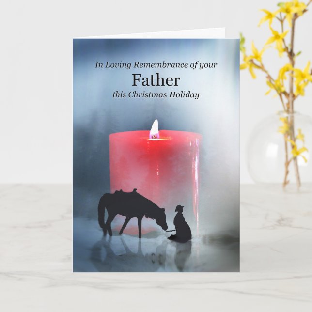 Weihnachten Erinnerung an Vater mit Cowboy Pferd Karte (Gelbe Blume)