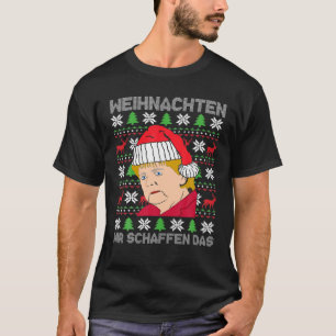 Weihnachten erschaffen wir Angela Merkel Ugly X-Ma T-Shirt
