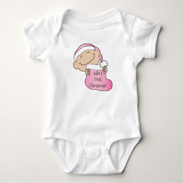 Weihnachten "Erste Weihnachten" Baby Bodysuit Baby Strampler (Vorderseite)