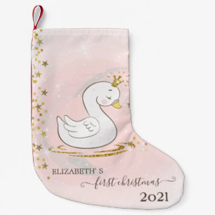 Weihnachten erstes Baby Schwan Kleiner Weihnachtsstrumpf