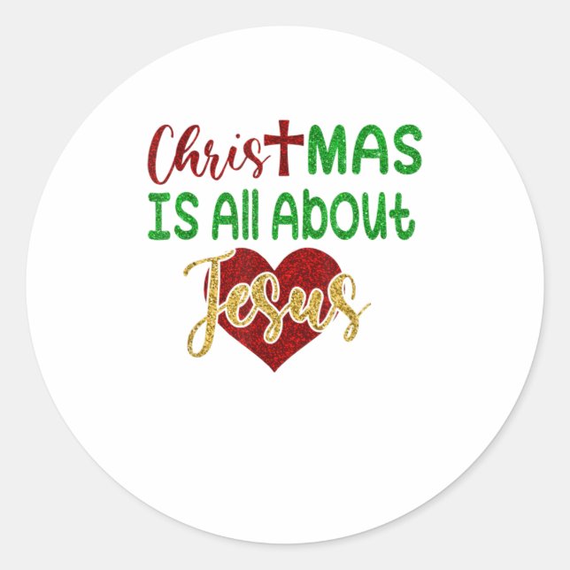 Weihnachten Es geht um Jesus christlich Runder Aufkleber (Vorderseite)