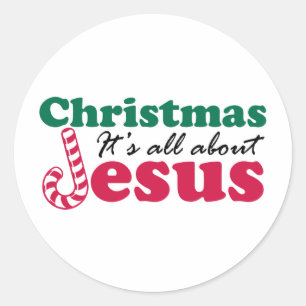Weihnachten - es ist ganz über Jesus Runder Aufkleber