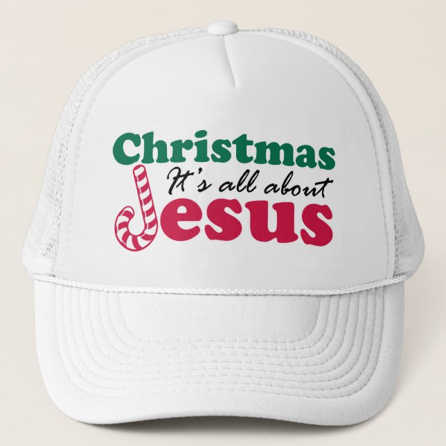 Weihnachten - es ist ganz über Jesus Truckerkappe (Vorderseite)