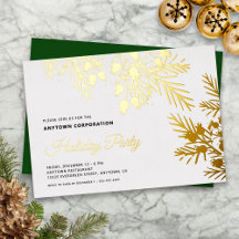 Weihnachten Evergreen Gold Foil Office Feiertage P