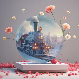 Weihnachten Express im Schnee Pappteller