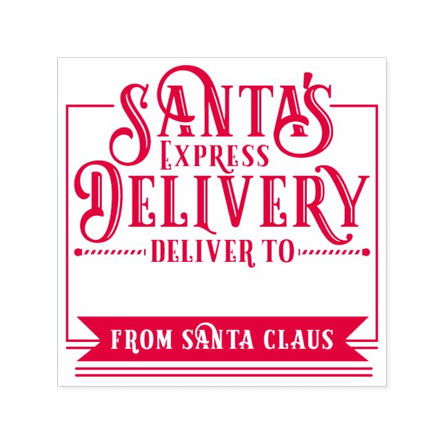 Weihnachten: Express-Lieferung des Weihnachtsmanns Permastempel (Design)